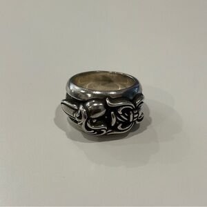 Chrome Hearts Silver Dagger Heart Ring Size 10